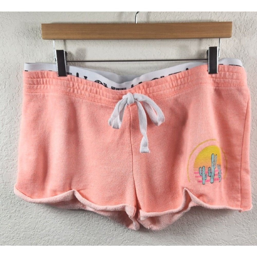 No Boundaries Women's Juniors Stretch Shorts Size XXL (19) Coral Tie Summer